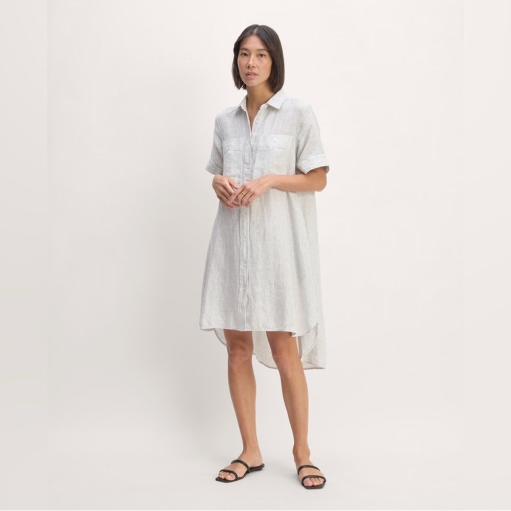 Everlane The Daytripper Dress in Linen | Small | White Striped
